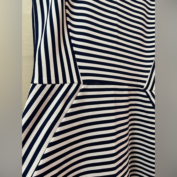 ⚫️ BOGO Monteau women’s Macy and white stripped mini dress size medium - Picture 3 of 6